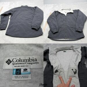 Vintage Columbia Jacket Womens Large Gray Zip Pockets Interchange Full Zip Parka